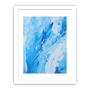 Blue White Drip Painting
