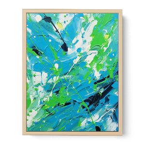 Green Blue Drip Painting
