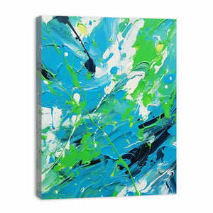Green Blue Drip Painting
