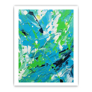 Green Blue Drip Painting
