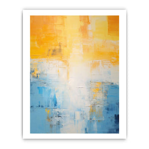 Yellow Blue Abstract Painting