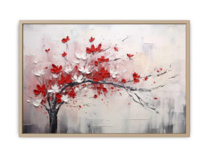 Red White Tree Abstract