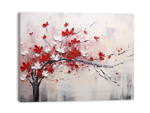 Red White Tree Abstract