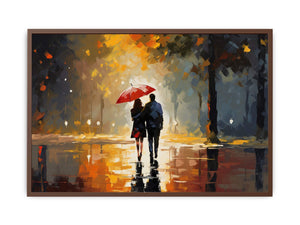 Couple Under Umbrella Art