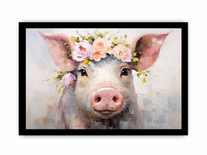 Pig Flower Modern Art Painting