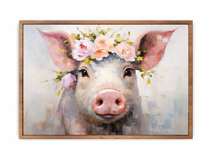 Pig Flower Modern Art Painting