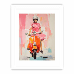 Modern Scooter Lady Art Painting