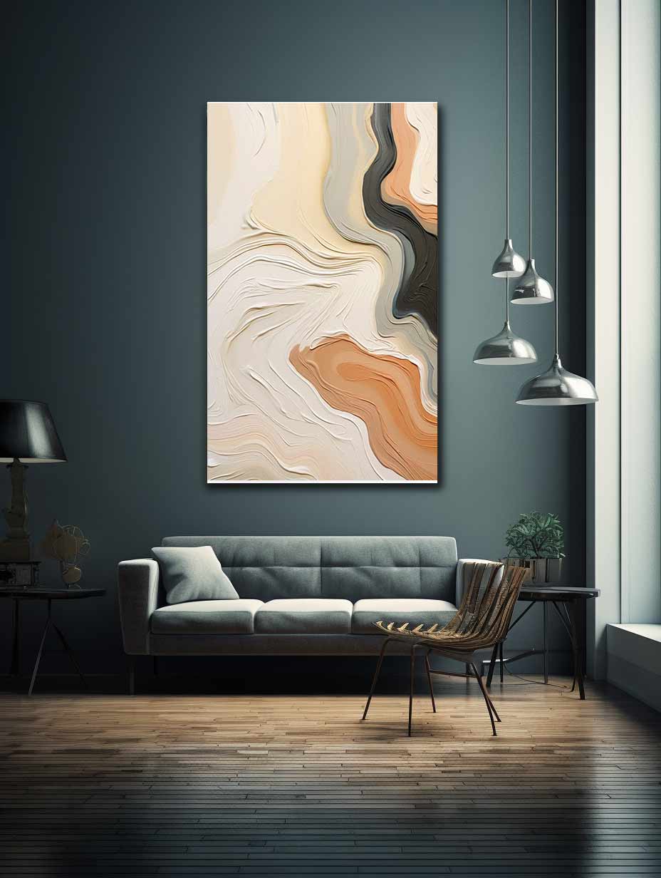 Abstract Brown Peach Knife Art Painting