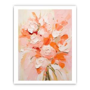 Peach Abstract Roses Painting