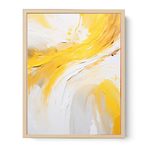 Yellow Abstract Art Strokes Painting