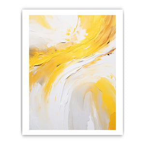 Yellow Abstract Art Strokes Painting