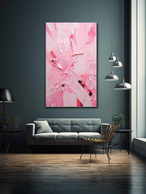 Pink Abstract Art Knife Painting