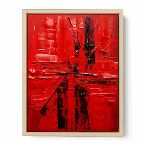 Red Abstract Knife Art Painting