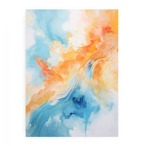 Blue Orange Abstract Painting