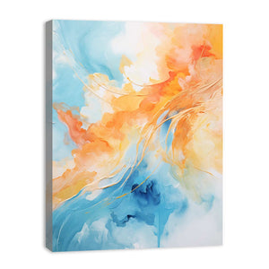 Blue Orange Abstract Painting
