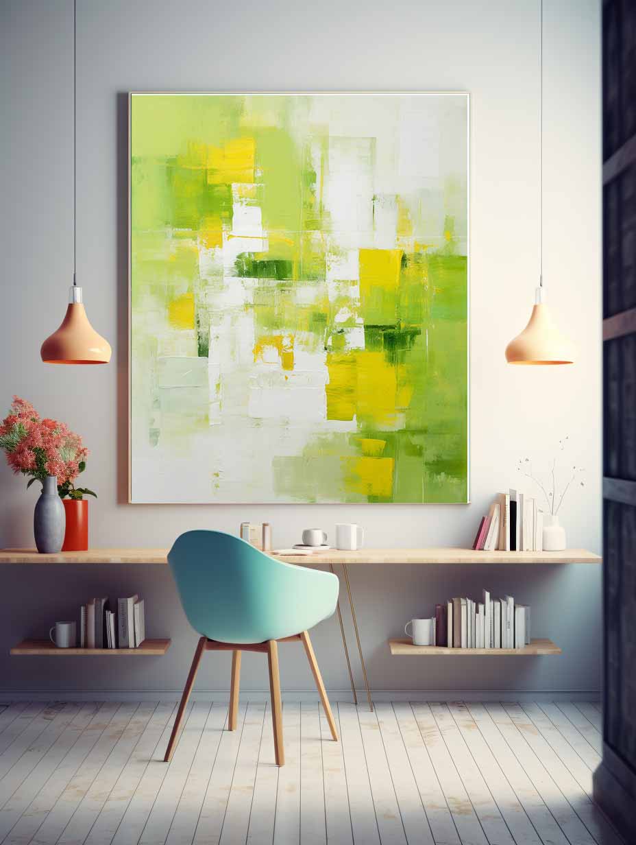 Green Yellow Abstract Painting