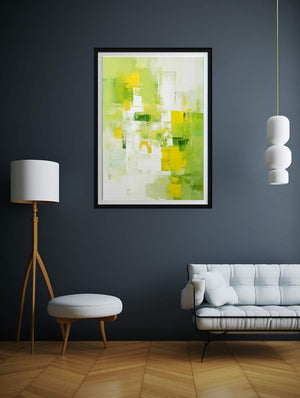 Green Yellow Abstract Painting