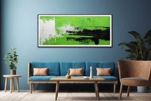Green Black Abstract Painting