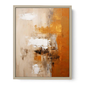 Green Orange Abstract Painting