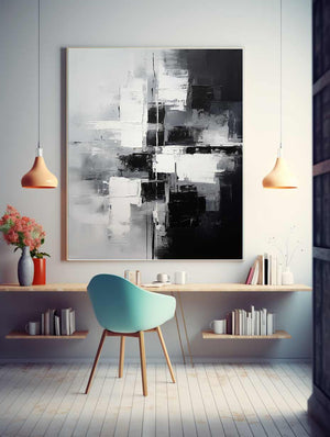 Black And Grey Abstract Painting