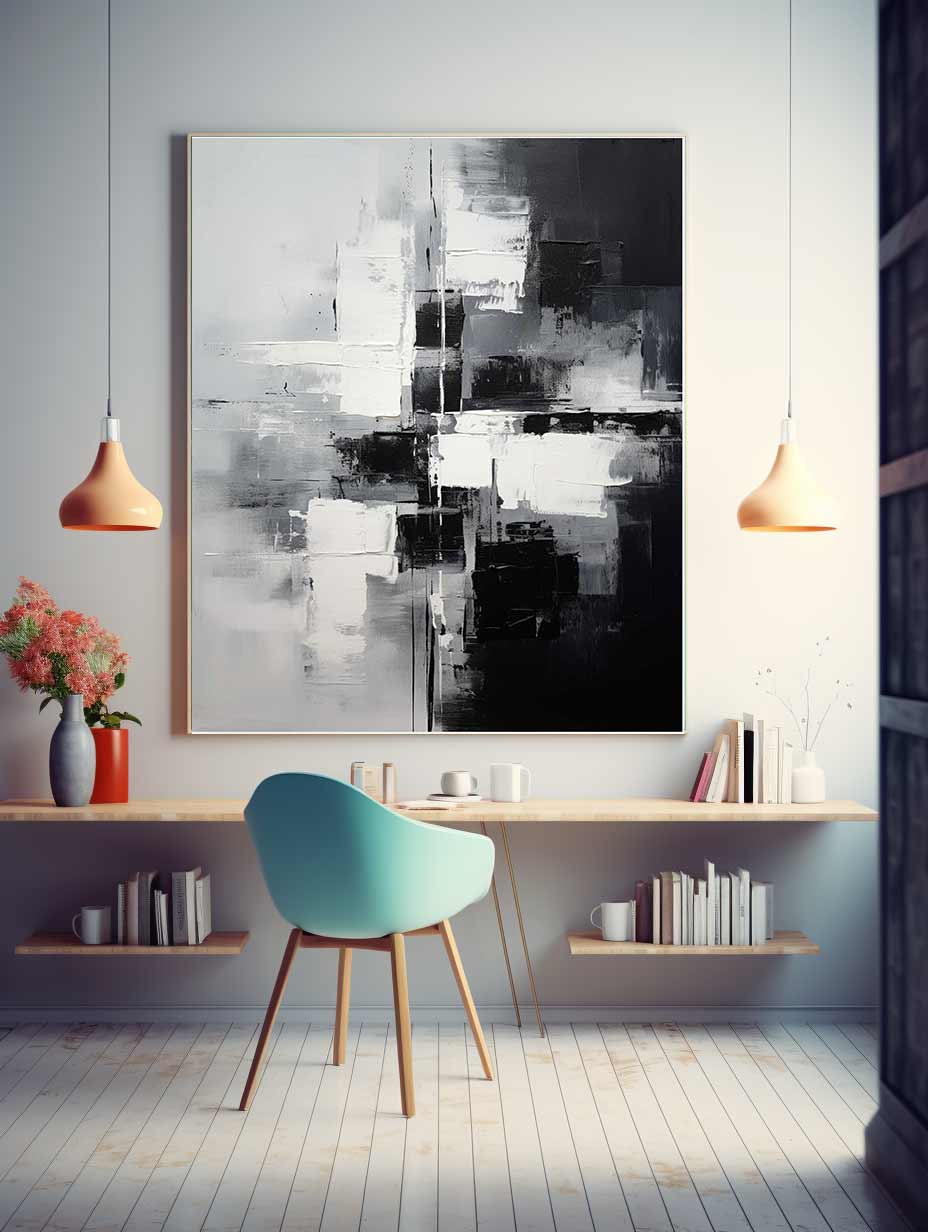 Black And Grey Abstract Painting