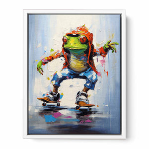 Skateboarding Frog Contemporary Art