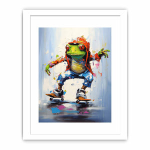 Skateboarding Frog Contemporary Art