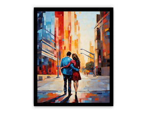 Contemporary Couple Stroll in City