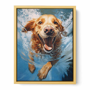 Dog Swimming Modern Painting