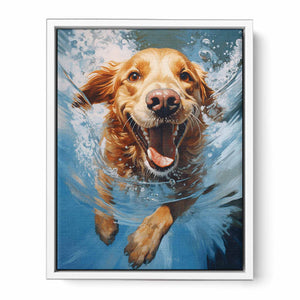 Dog Swimming Modern Painting