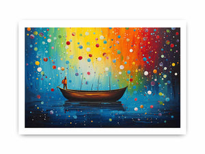 Boat Bubbles Modern Art Painting