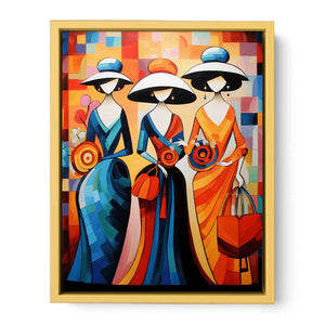 Three Lady With Purse Modern Art Painting