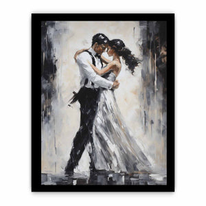 Black And White Couple Dance Modern Painting
