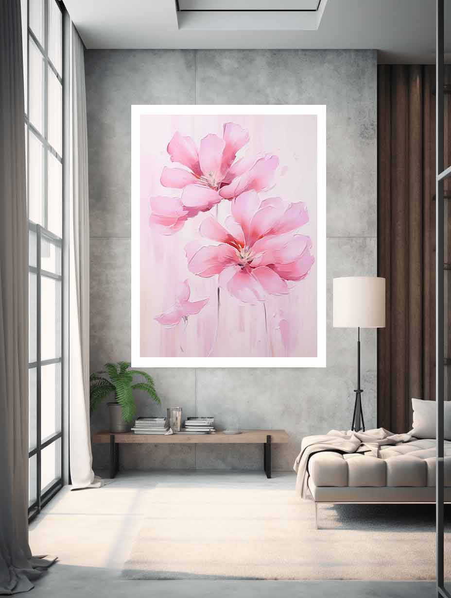 Pink Flower Modern Art Painting