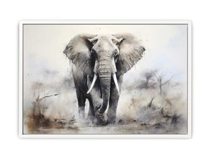 Modern Grey Elephant Art Painting