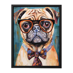 Modern Pug Dog with Glasses