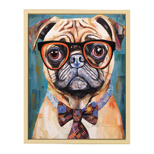 Modern Pug Dog with Glasses