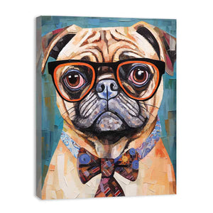 Modern Pug Dog with Glasses