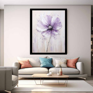 Flower White Purple Art Painting