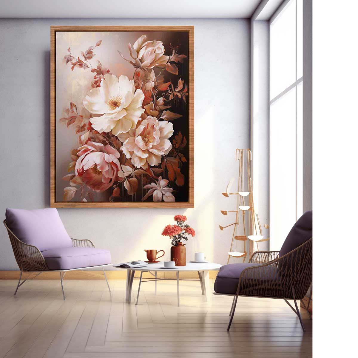 Brown Flower Art Painting