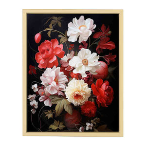 Flower Art Red White Painting