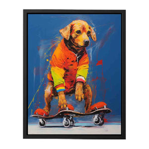 Dog Skating Modern Art