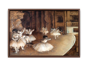 The Dance Class - The Rehearsal of the Ballet on Stage by Edgar Degas