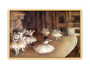 The Dance Class - The Rehearsal of the Ballet on Stage by Edgar Degas