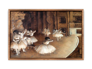 The Dance Class - The Rehearsal of the Ballet on Stage by Edgar Degas