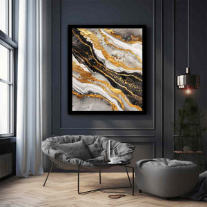 Black Gold Marble Painting