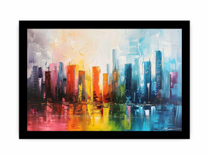 Modern Abstract City Painting