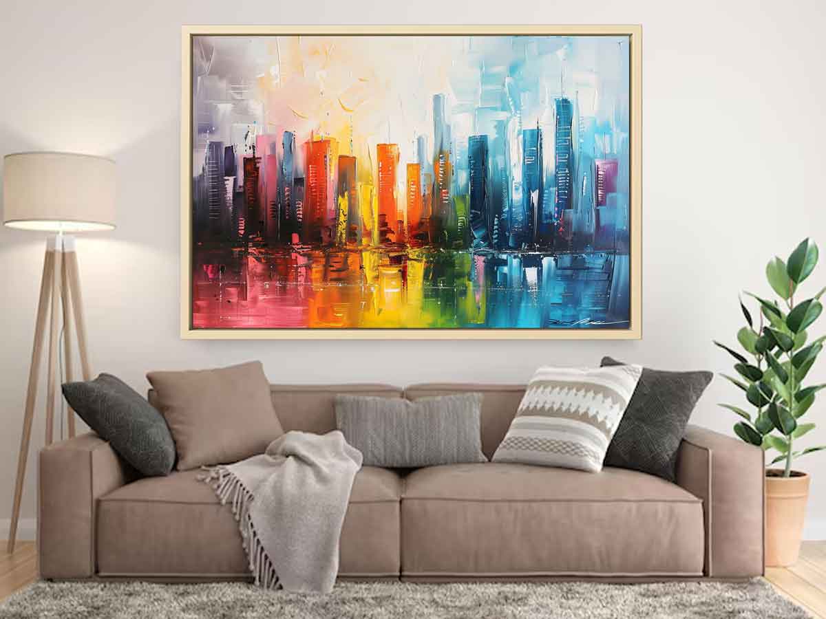 Modern Abstract City Painting