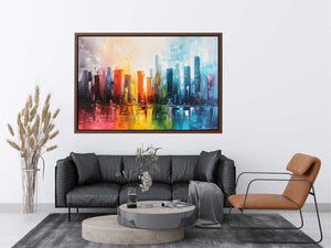 Modern Abstract City Painting