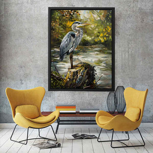 Grey Heron Bird Painting
